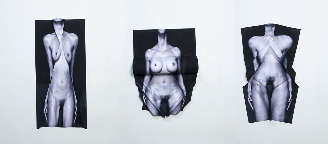 Bodyshape research with folded female body images