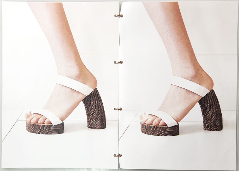 Cardboard two piece shoe, inspired by the tabi boot
