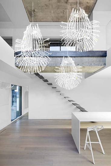 Photo of Standing Textile Acoustic Edition Lightbulbs hanging at location